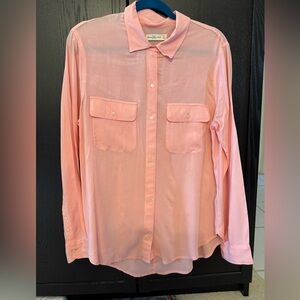 Abercro & Fitch pink button down top.